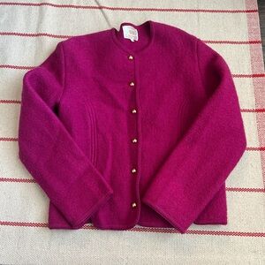 Fuschia Tally Ho Wool Cardigan